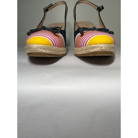 Kate Spade Panama Nights Slingback Striped Espadrille Wedge Sandals Size 9 - Picture 7 of 8